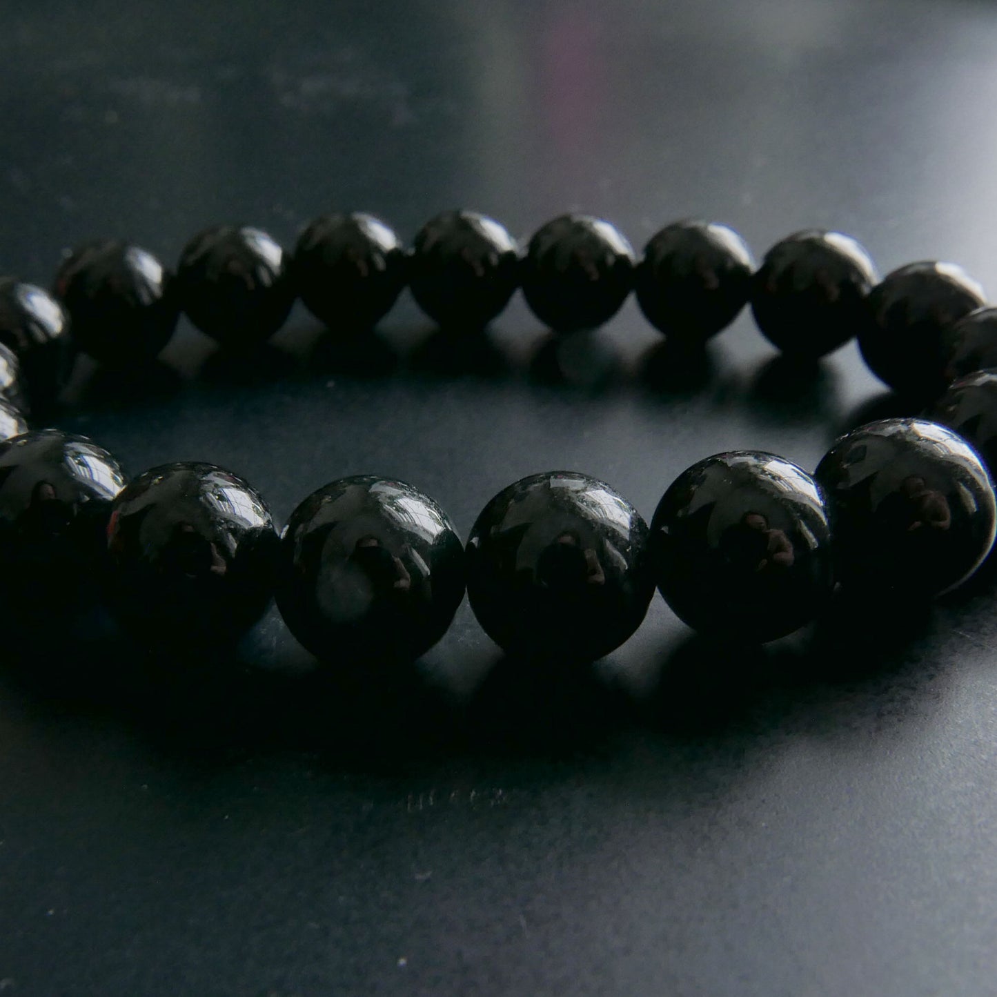 Black Jade Bracelet (9.5-10mm) | Snow Heart Crystals - Online Crystal Shop Canada 