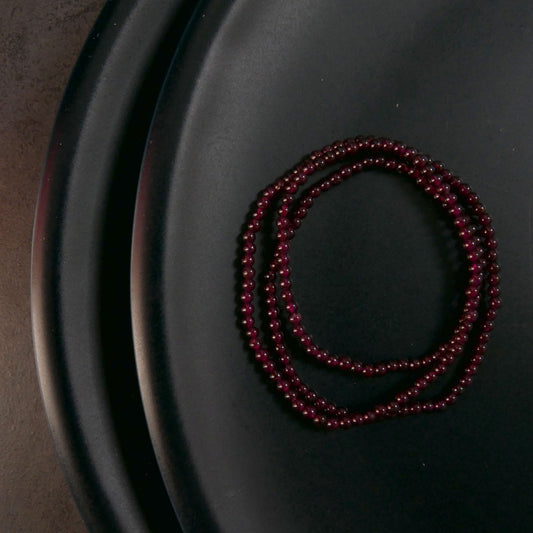 Garnet Bracelet (3mm) - Wrap Around - more purple | Snow Heart Crystals - Online Crystal Shop Canada 