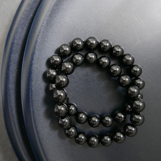 Black Tourmaline Bracelet (9.5-10mm) | Snow Heart Crystals - Online Crystal Shop Canada