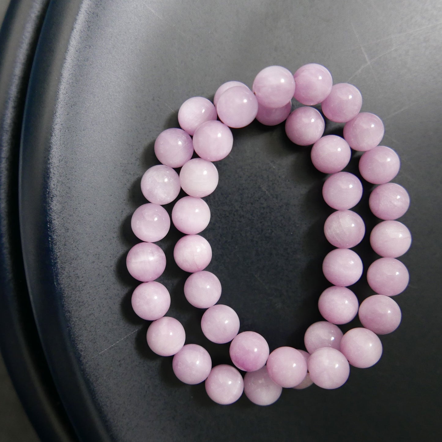 Kunzite Bead Bracelet (9-9.5mm) | Snow Heart Crystals - Online Crystal Shop Canada 