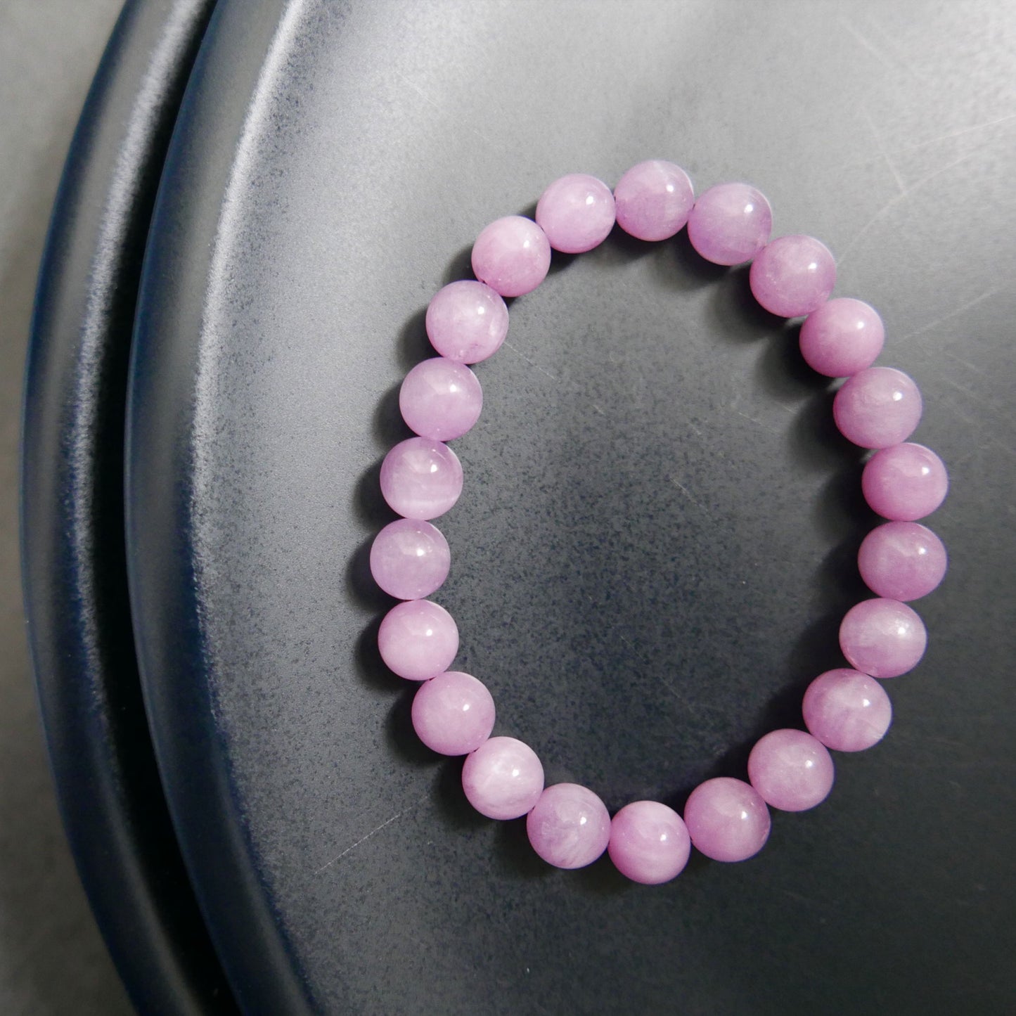 Kunzite Bead Bracelet (8-8.5mm) | Snow Heart Crystals - Online Crystal Shop Canada 