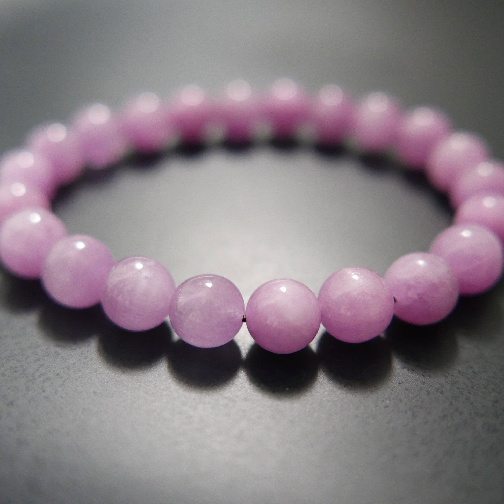 Kunzite Bead Bracelet (8-8.5mm) | Snow Heart Crystals - Online Crystal Shop Canada 