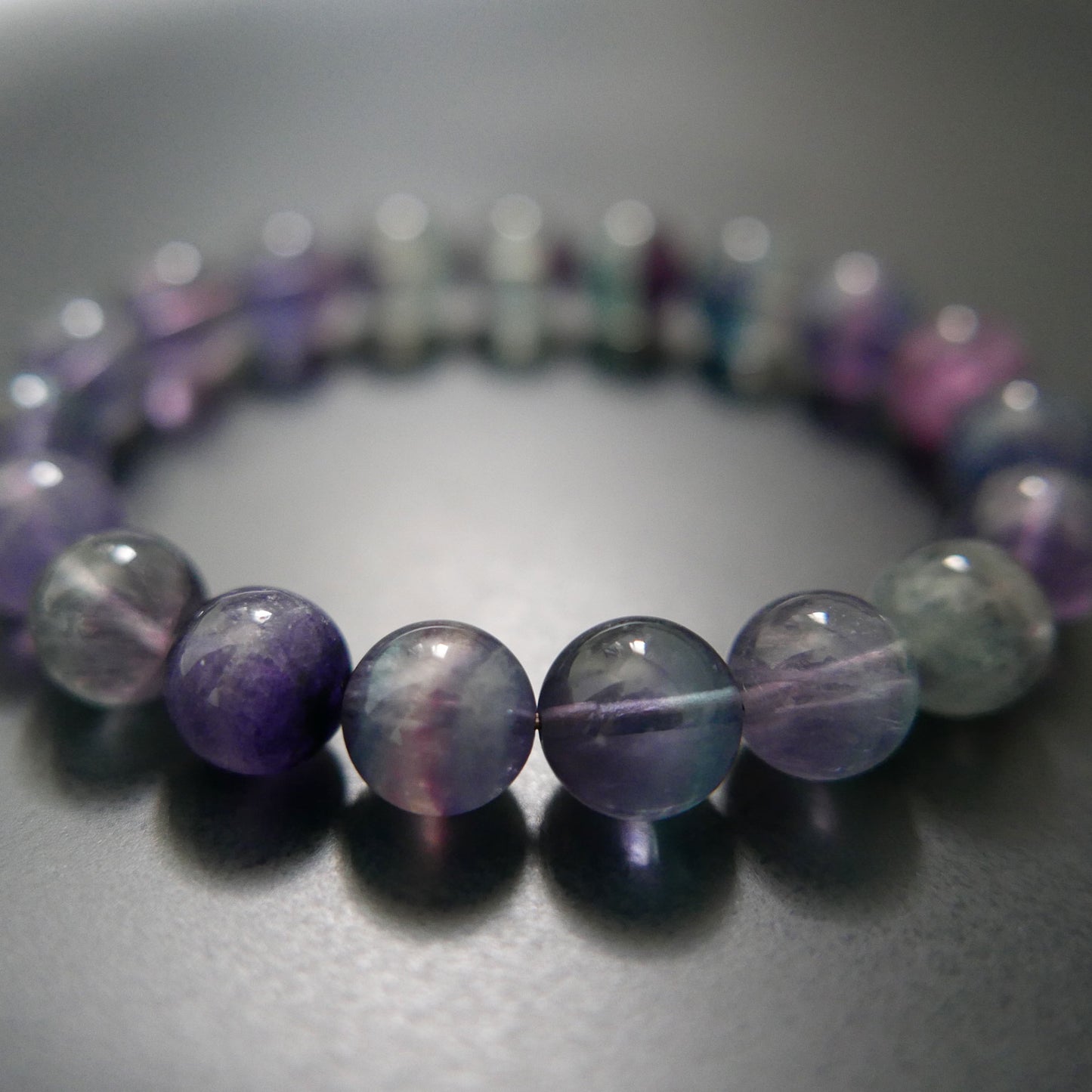 Fluorite Bead Bracelet (10-10.5mm) | Snow Heart Crystals - Online Crystal Shop Canada 
