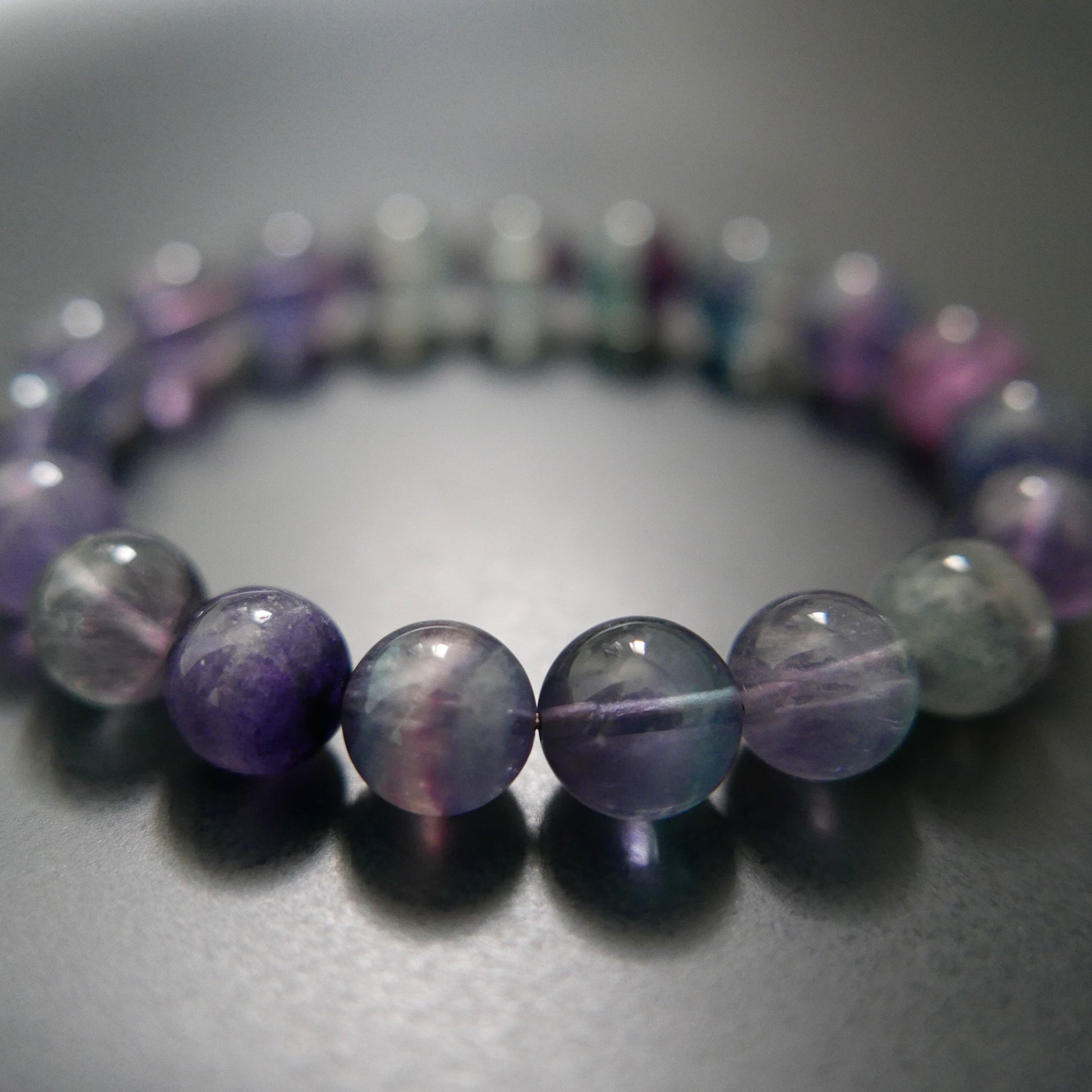 Fluorite Bead Bracelet (10-10.5mm) | Snow Heart Crystals - Online Crystal Shop Canada 
