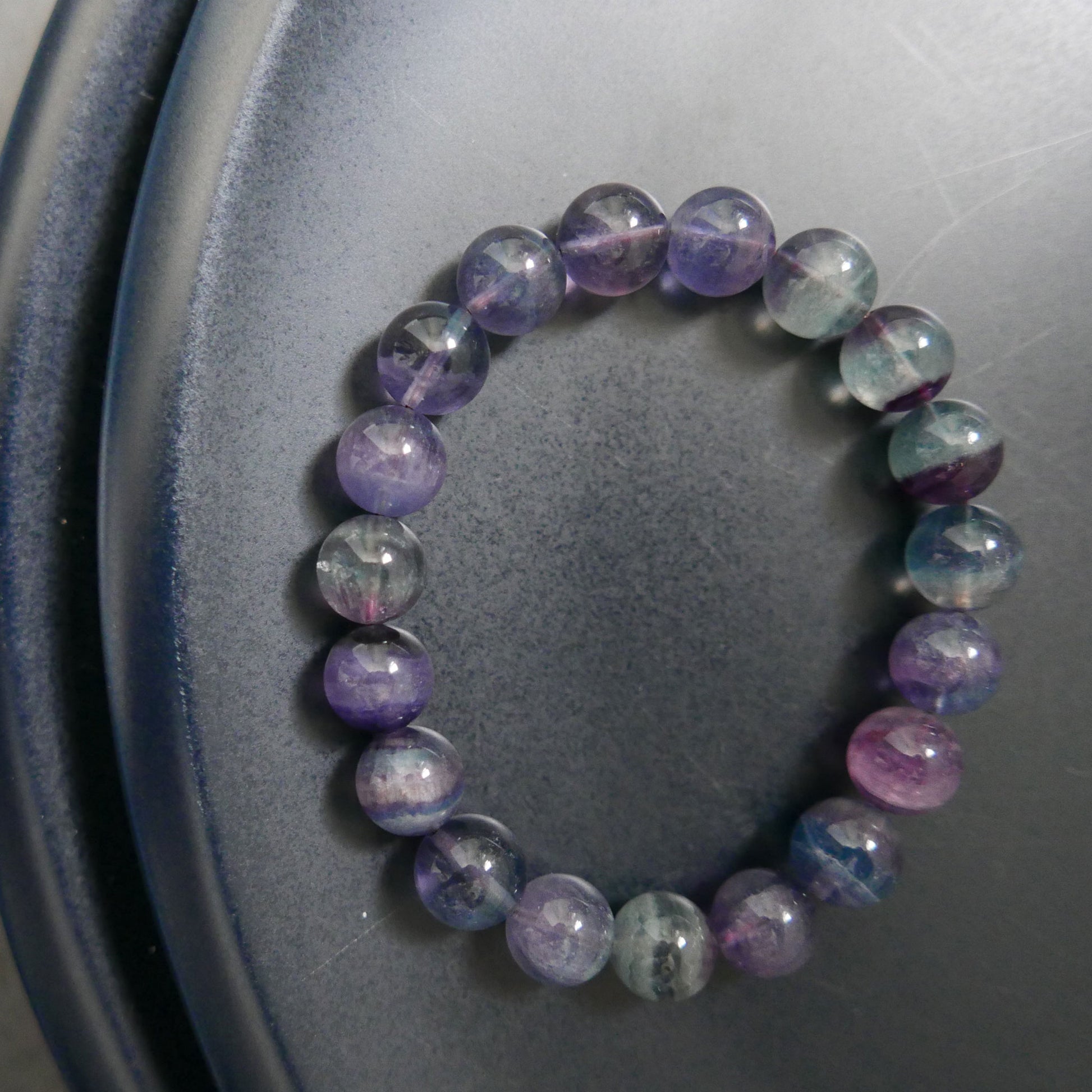 Fluorite Bead Bracelet (10-10.5mm) | Snow Heart Crystals - Online Crystal Shop Canada 