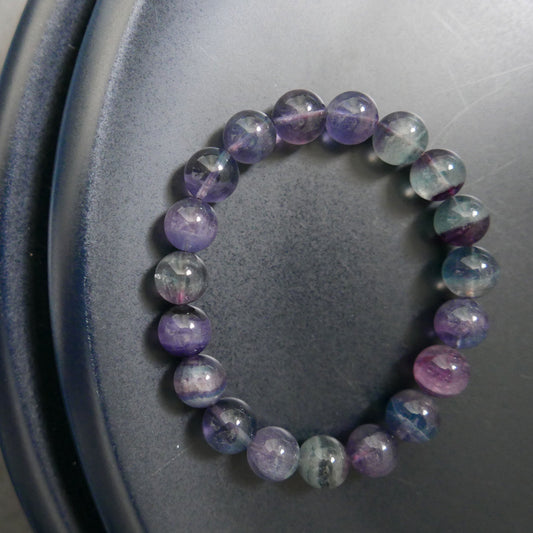 Fluorite Bead Bracelet (10-10.5mm) | Snow Heart Crystals - Online Crystal Shop Canada 