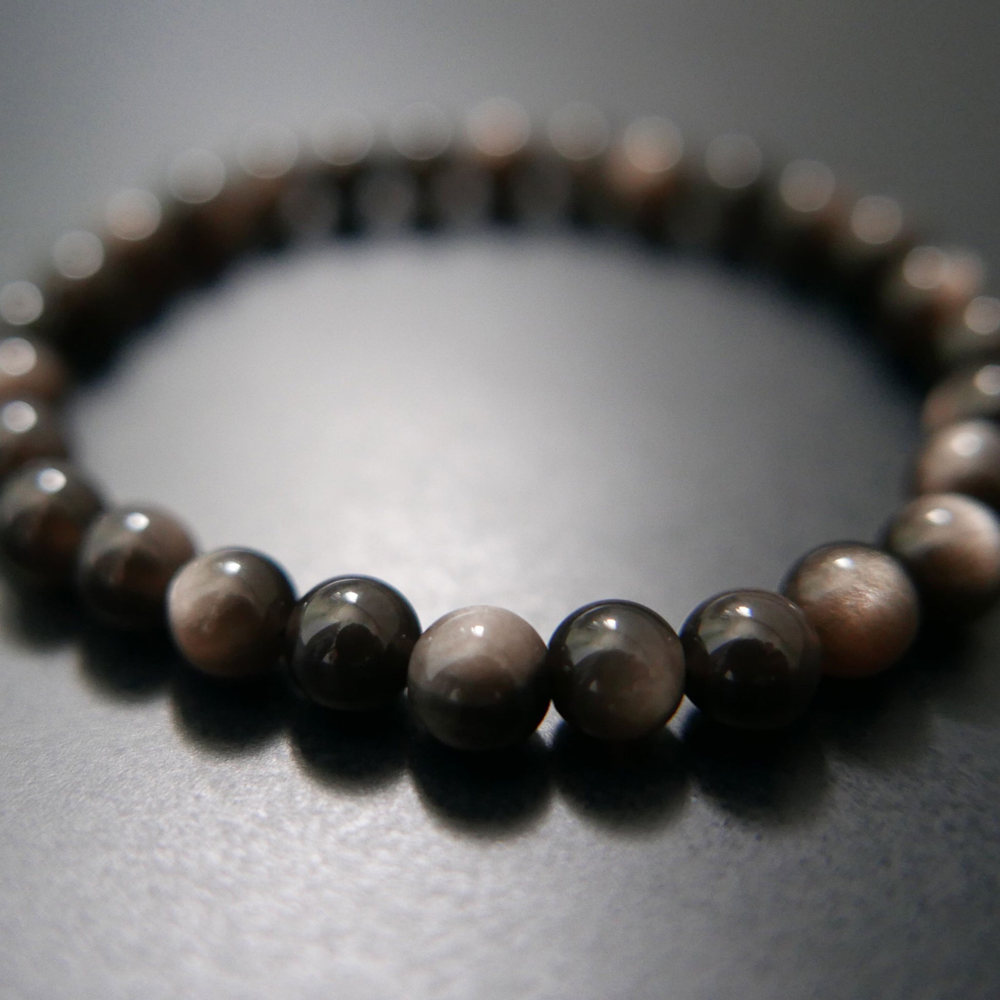 Silver Obsidian Bracelet (6.5-7mm) | Snow Heart Crystals - Online Crystal Shop Canada 