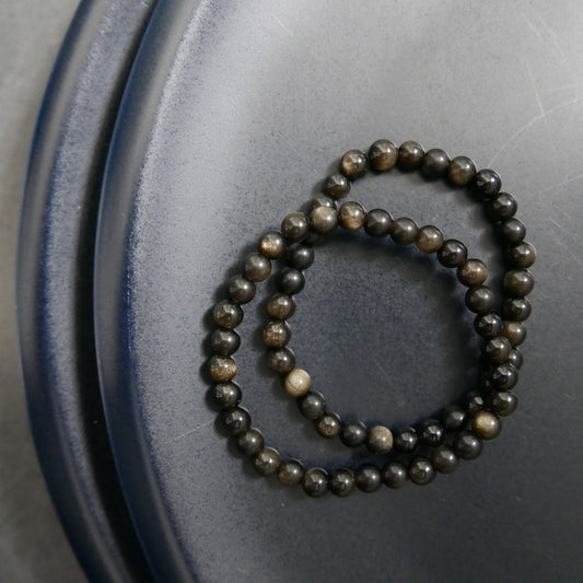 Golden Obsidian Bracelet (5.5-6mm) | Snow Heart Crystals - Online Crystal Shop Canada 