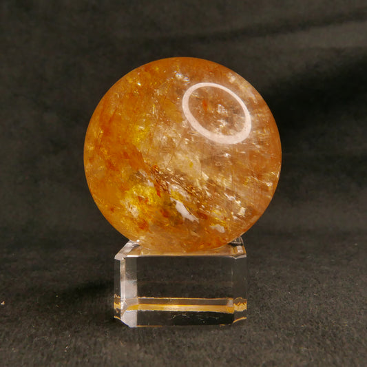 Golden Rutile Sphere with Stand | Snow Heart Crystals 