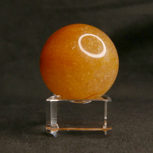 Golden Rutile Sphere with Stand | Snow Heart Crystals 