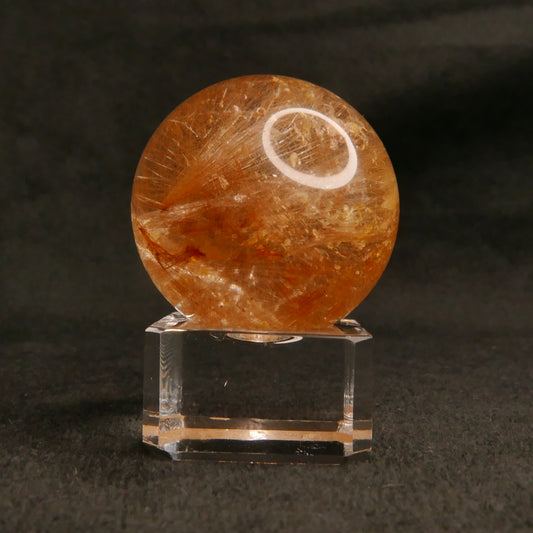 Golden Rutile Sphere with Stand | Snow Heart Crystals 