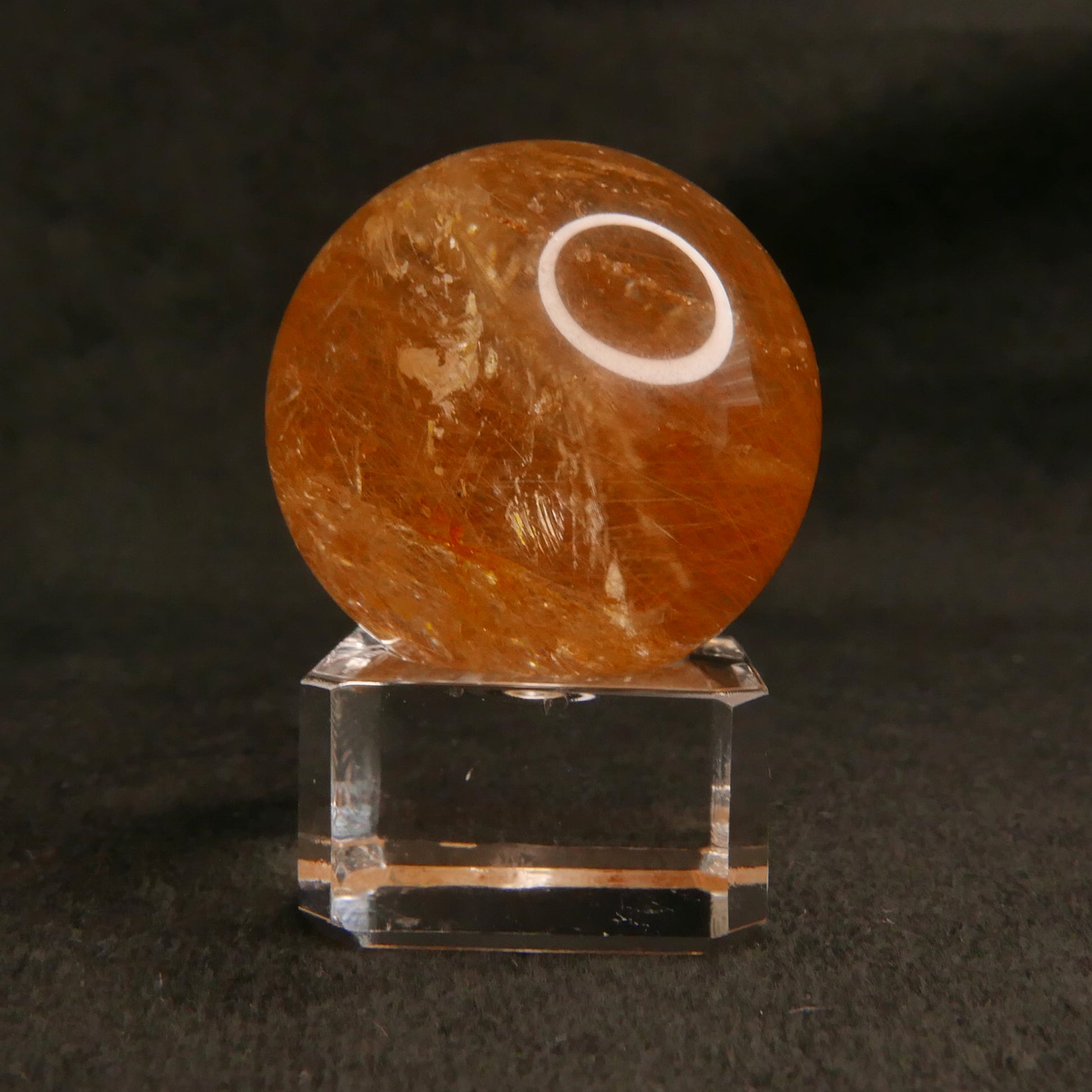 Golden Rutile Sphere with Stand | Snow Heart Crystals 