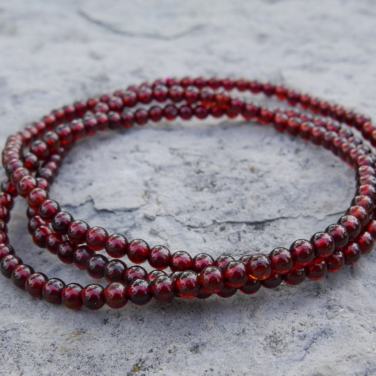 Garnet Bracelet (3mm) - Wrap Around | Snow Heart Crystals - Online Crystal Shop Canada 