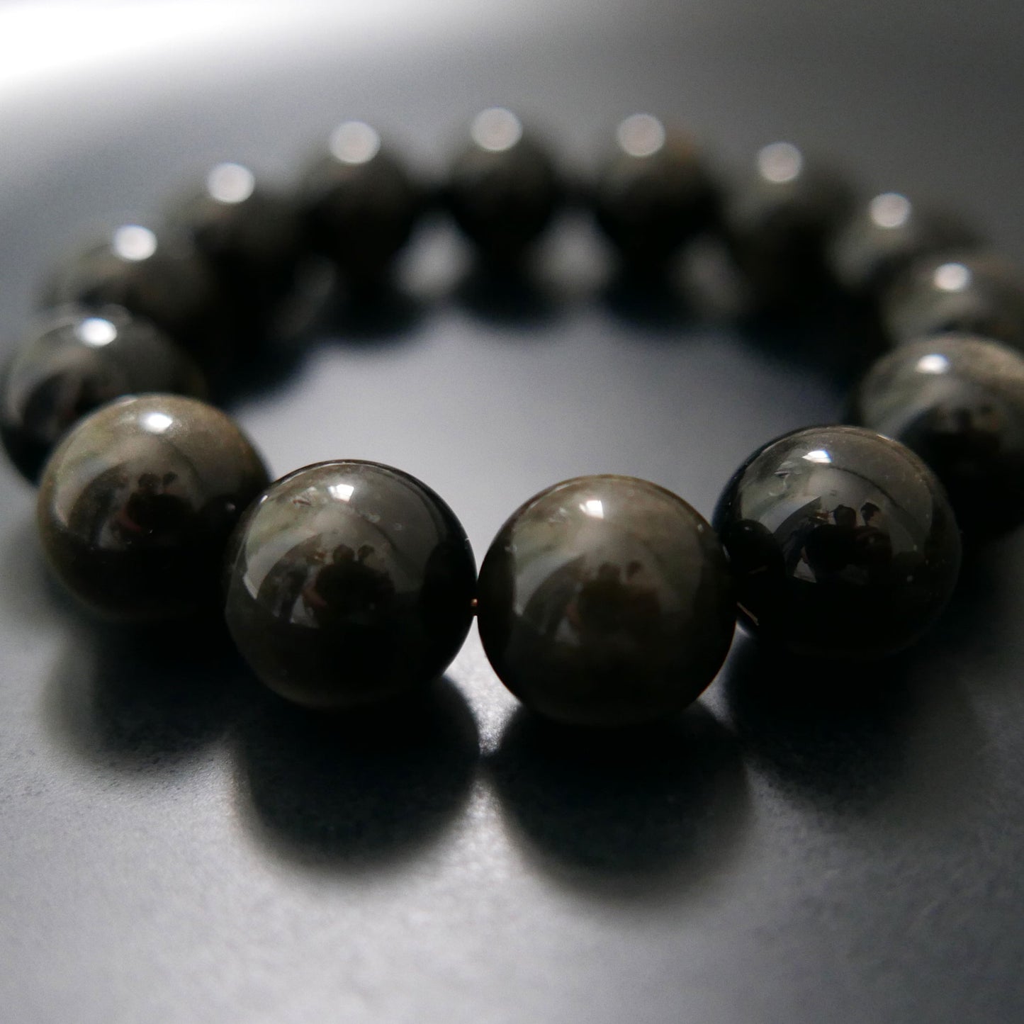 Golden Obsidian Bracelet (16-16.5mm) | Snow Heart Crystals - Online Crystal Shop Canada 