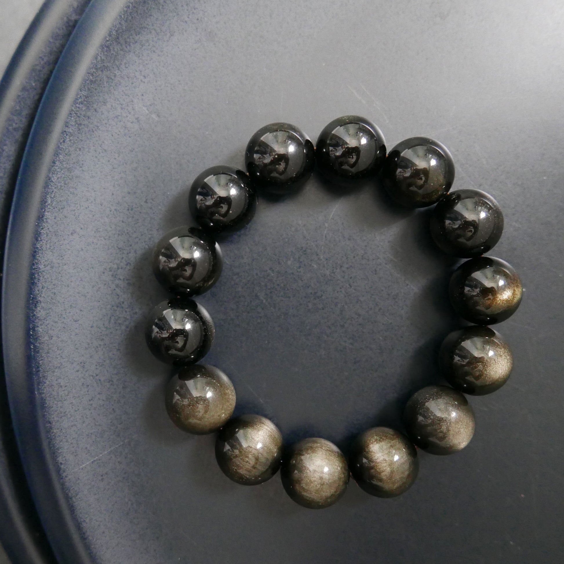 Golden Obsidian Bracelet (16-16.5mm) | Snow Heart Crystals - Online Crystal Shop Canada 
