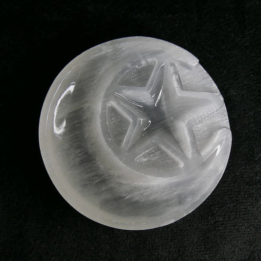 Selenite Star Moon Plate | Snow Heart Crystals 