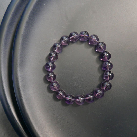 Amethyst Bead Bracelet (10.5-11mm) | Snow Heart Crystals - Online Crystal Shop Canada