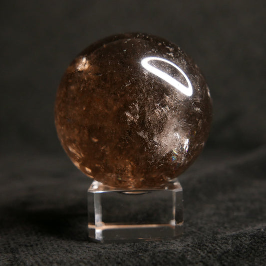 Smoky Quartz Sphere with Stand | Snow Heart Crystals