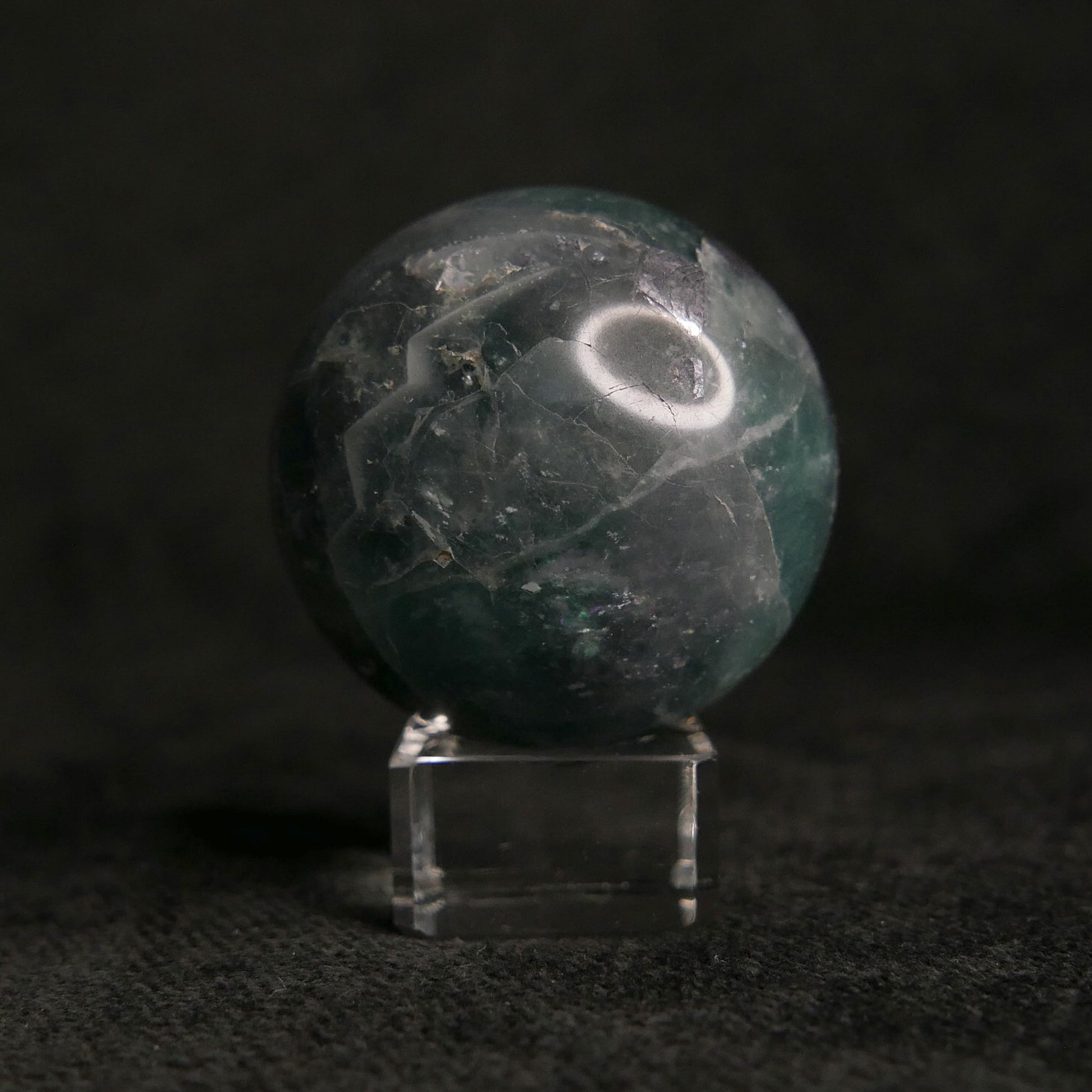 Fluorite Sphere with Glass Stand | Snow Heart Crystals