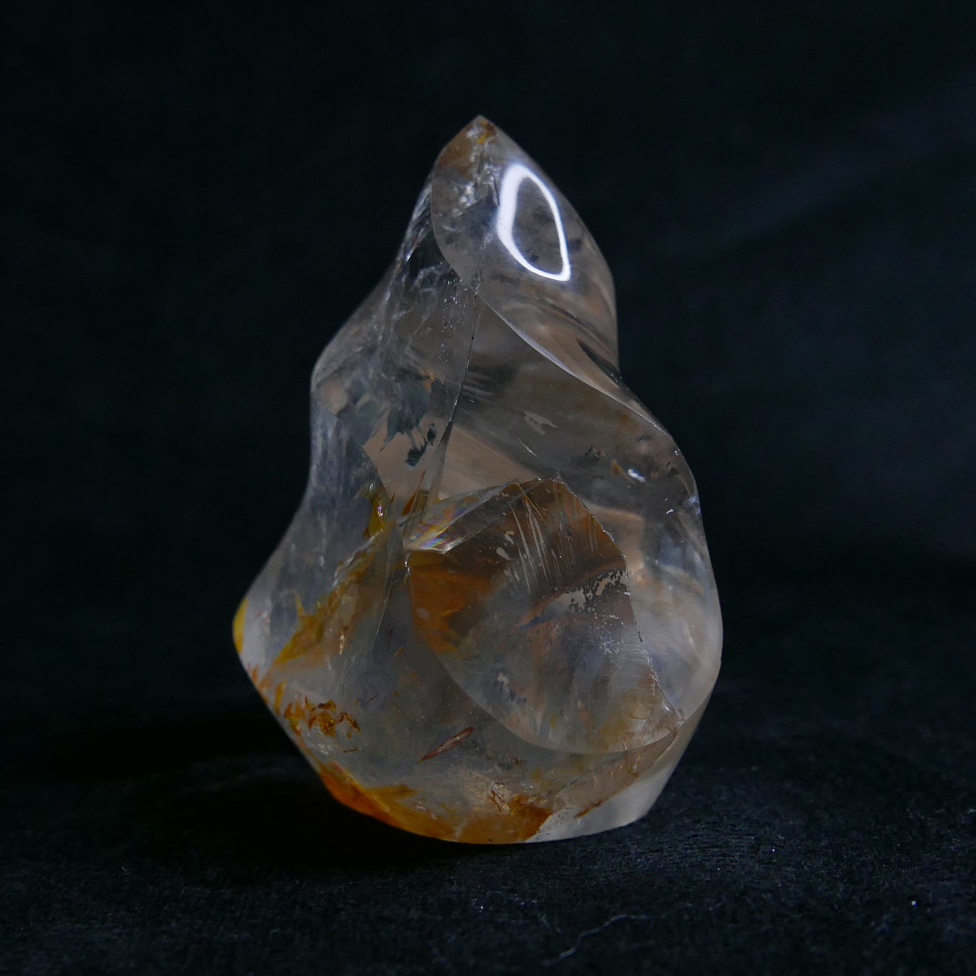 Smoky Quartz with Golden Healer Flame | Snow Heart Crystals