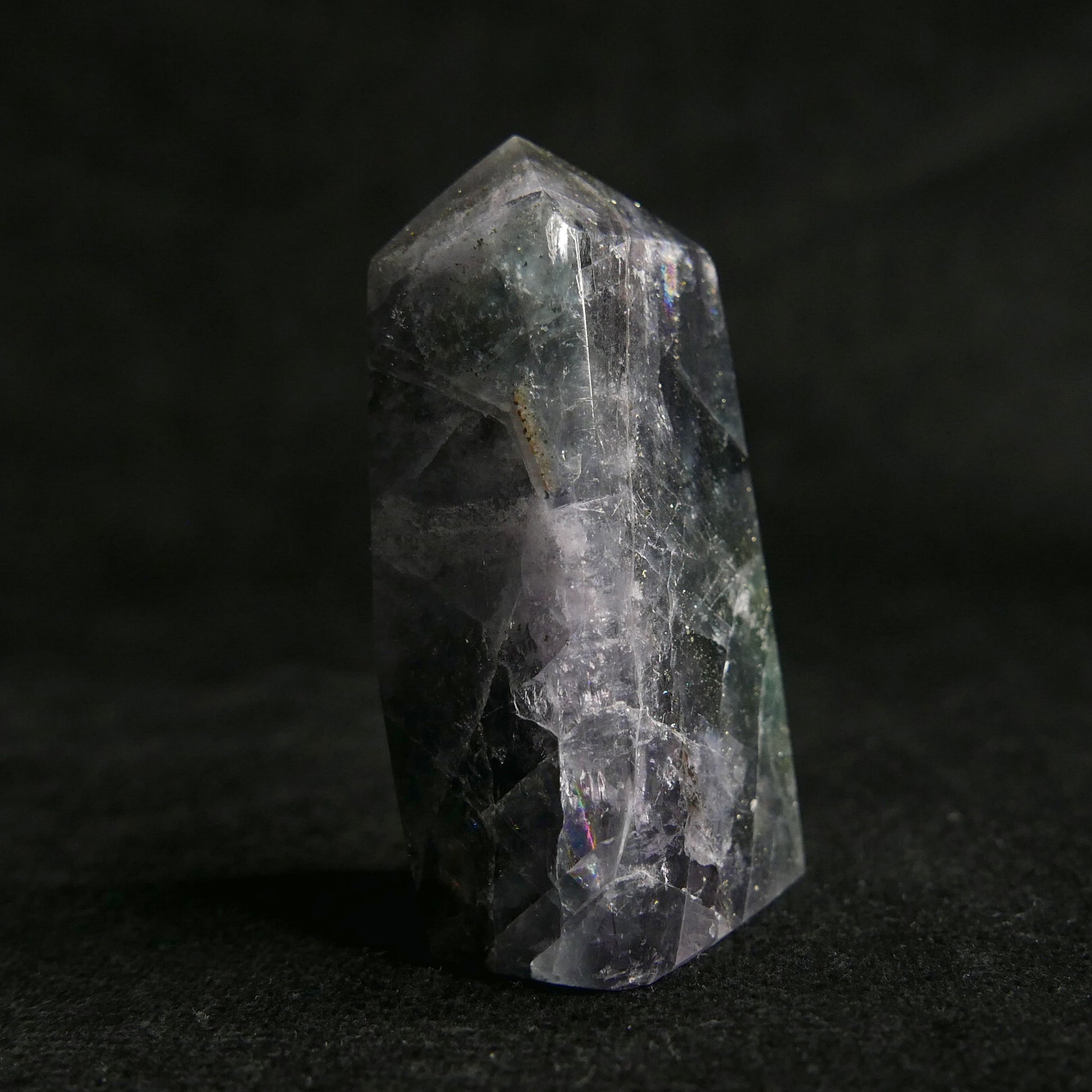 Fluorite with Pyrite Tower | Snow Heart Crystals