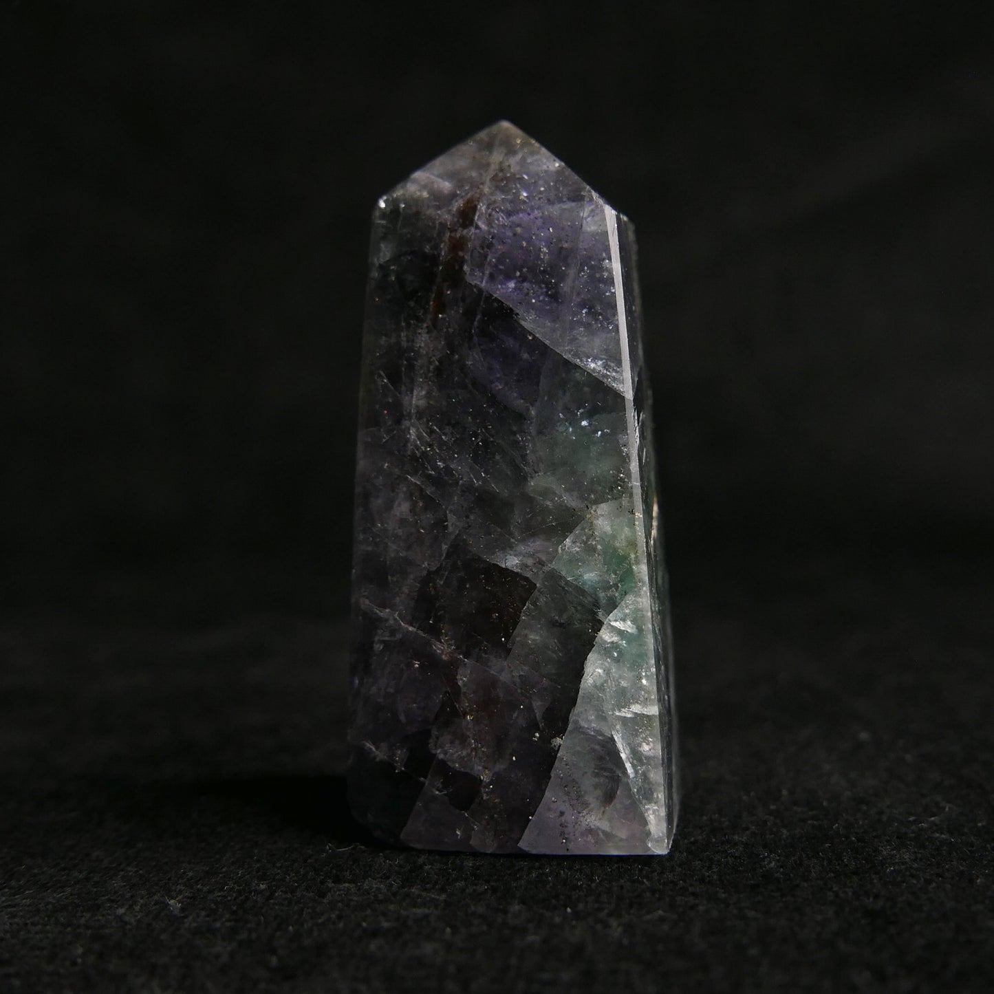 Fluorite with Pyrite Tower | Snow Heart Crystals