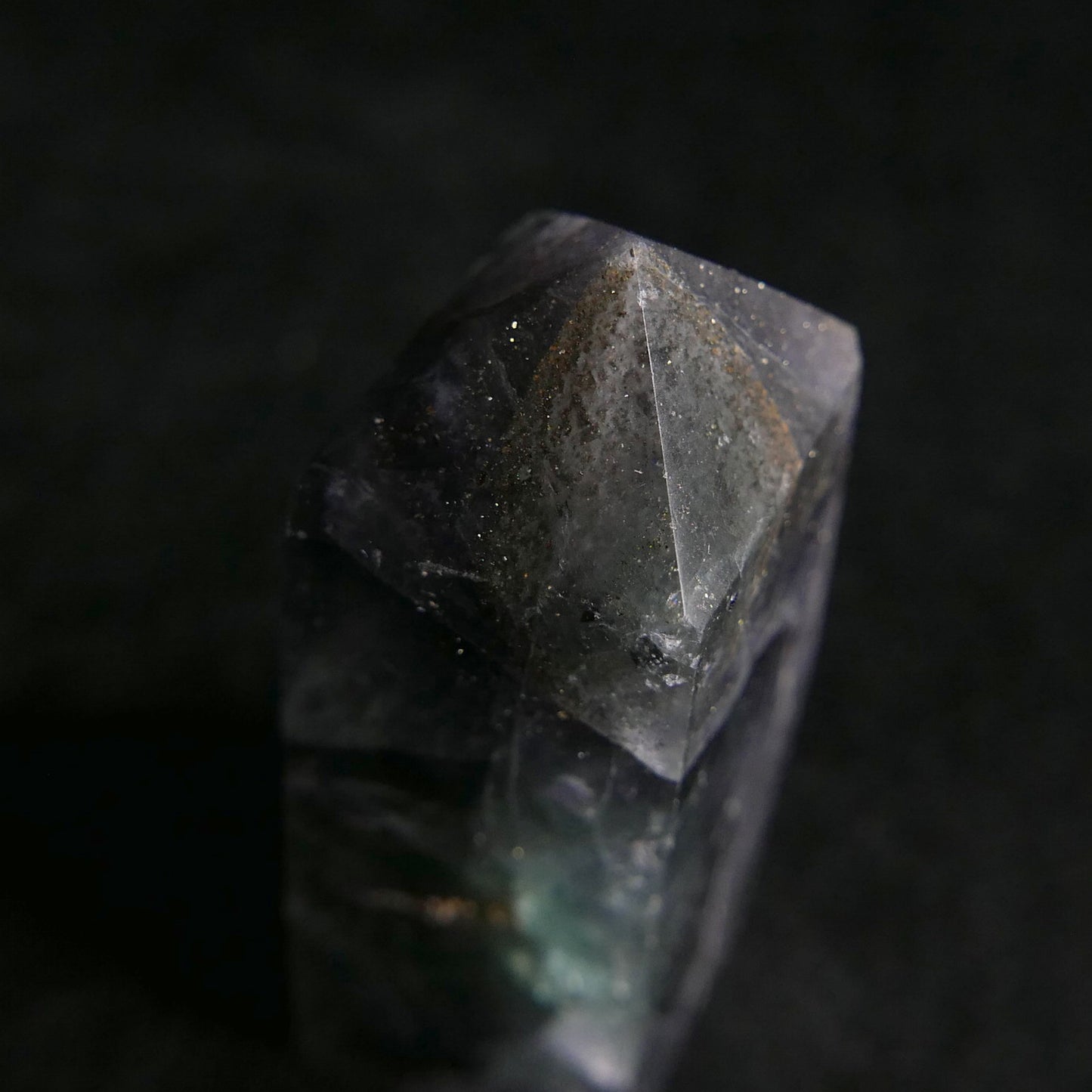 Fluorite with Pyrite Tower | Snow Heart Crystals