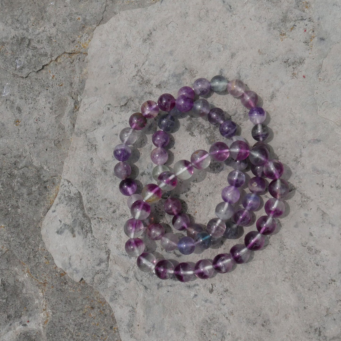 Fluorite Bead Bracelet (8-9mm) | Snow Heart Crystals - Online Crystal Shop Canada 