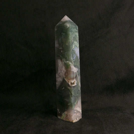 Moss Agate Tower | Snow Heart Crystals