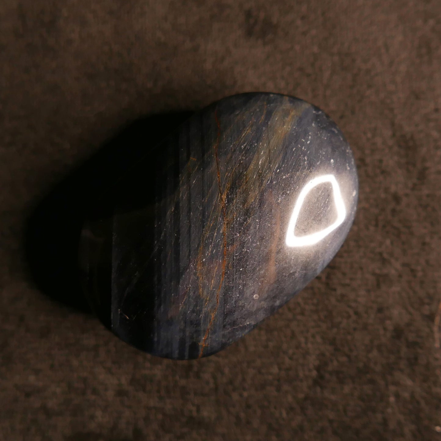 Blue Tiger Eye Palm Stone | Snow Heart Crystals 