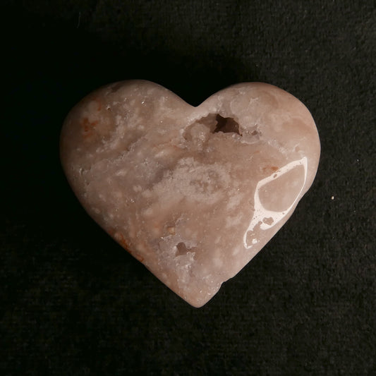 Amethyst Flower Agate Heart | Snow Heart Crystals - Online Crystal Shop Canada 