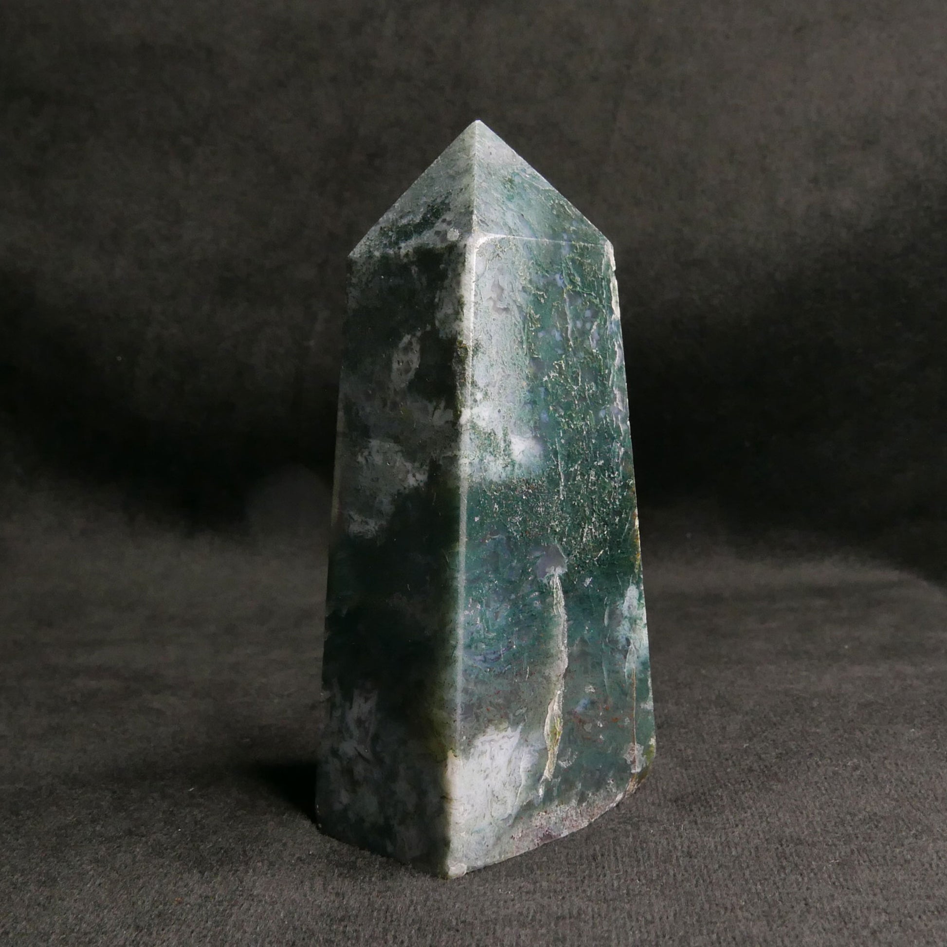 Moss Agate Tower | Snow Heart Crystals - Online Crystal Shop Canada