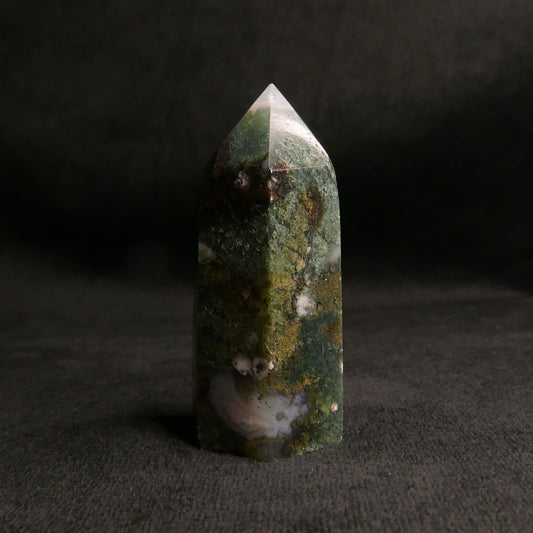 Moss Agate Tower | Snow Heart Crystals - Online Crystal Shop Canada