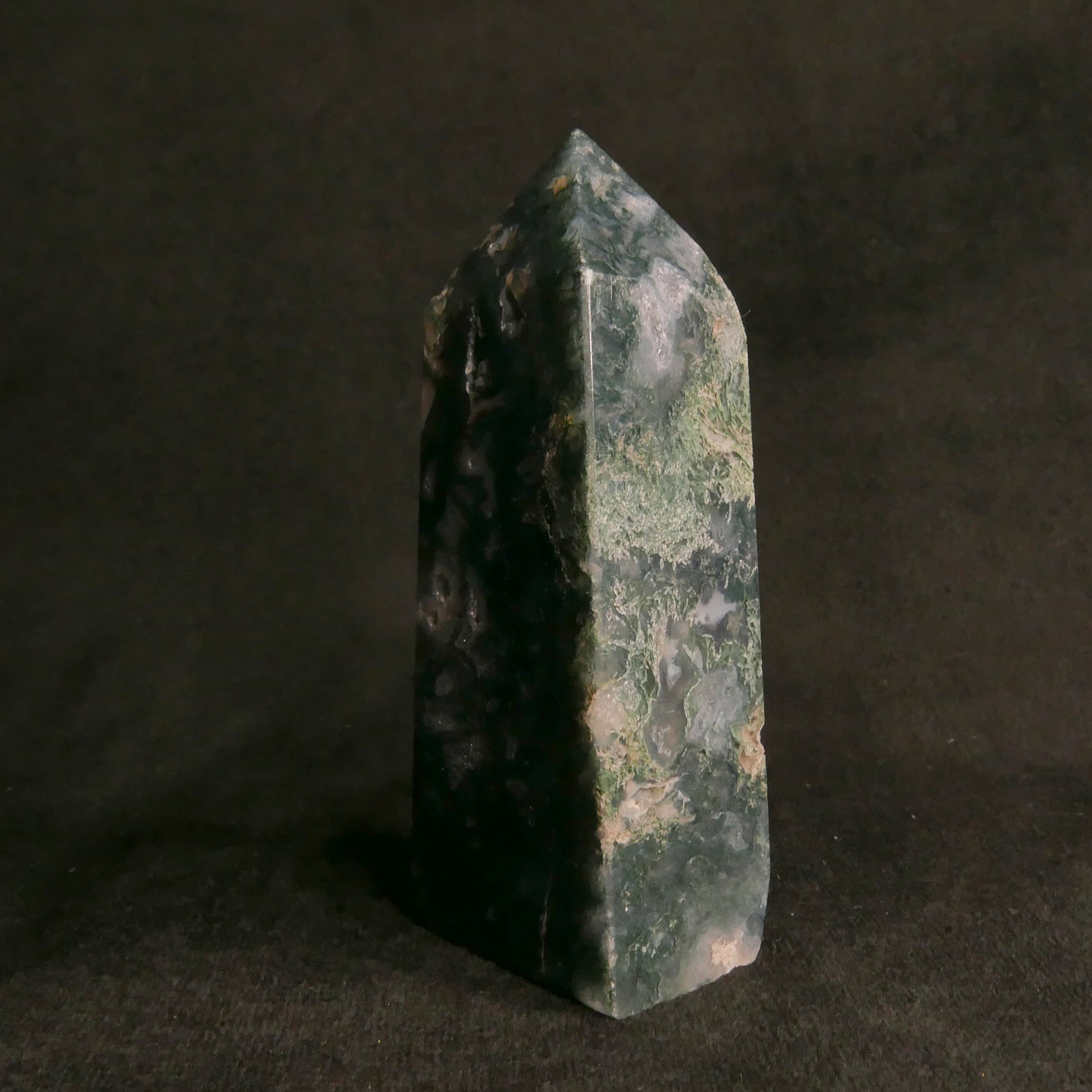 Moss Agate Tower | Snow Heart Crystals - Online Crystal Shop Canada