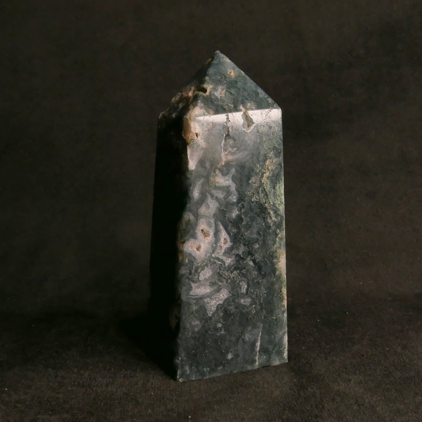 Moss Agate Tower | Snow Heart Crystals - Online Crystal Shop Canada