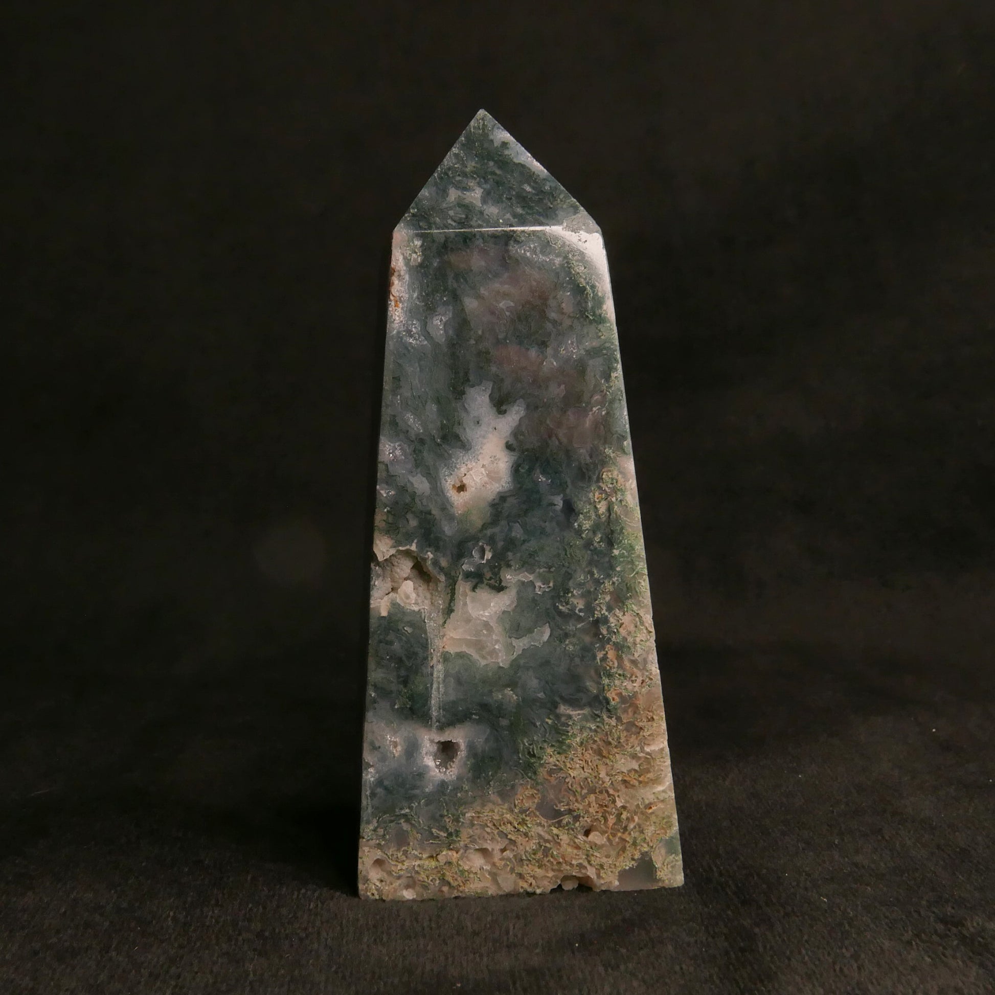 Moss Agate Tower | Snow Heart Crystals - Online Crystal Shop Canada