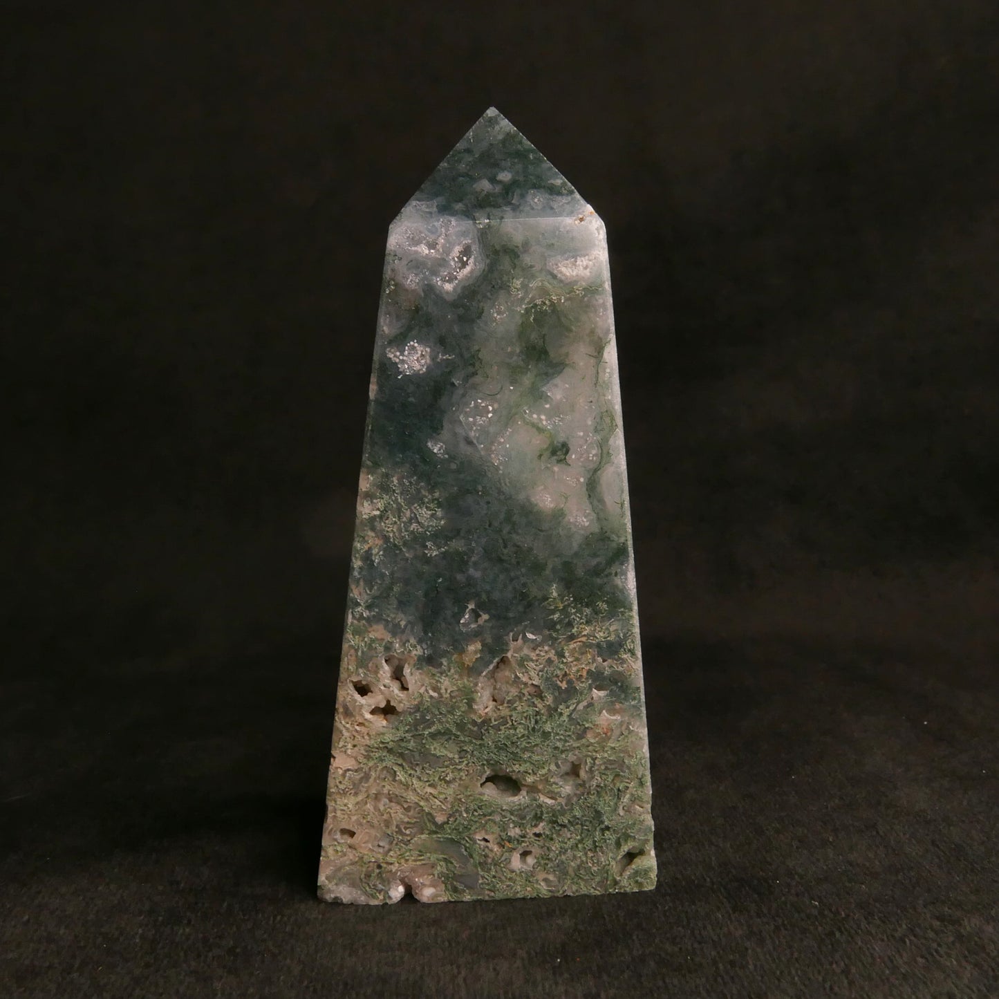 Moss Agate Tower | Snow Heart Crystals - Online Crystal Shop Canada