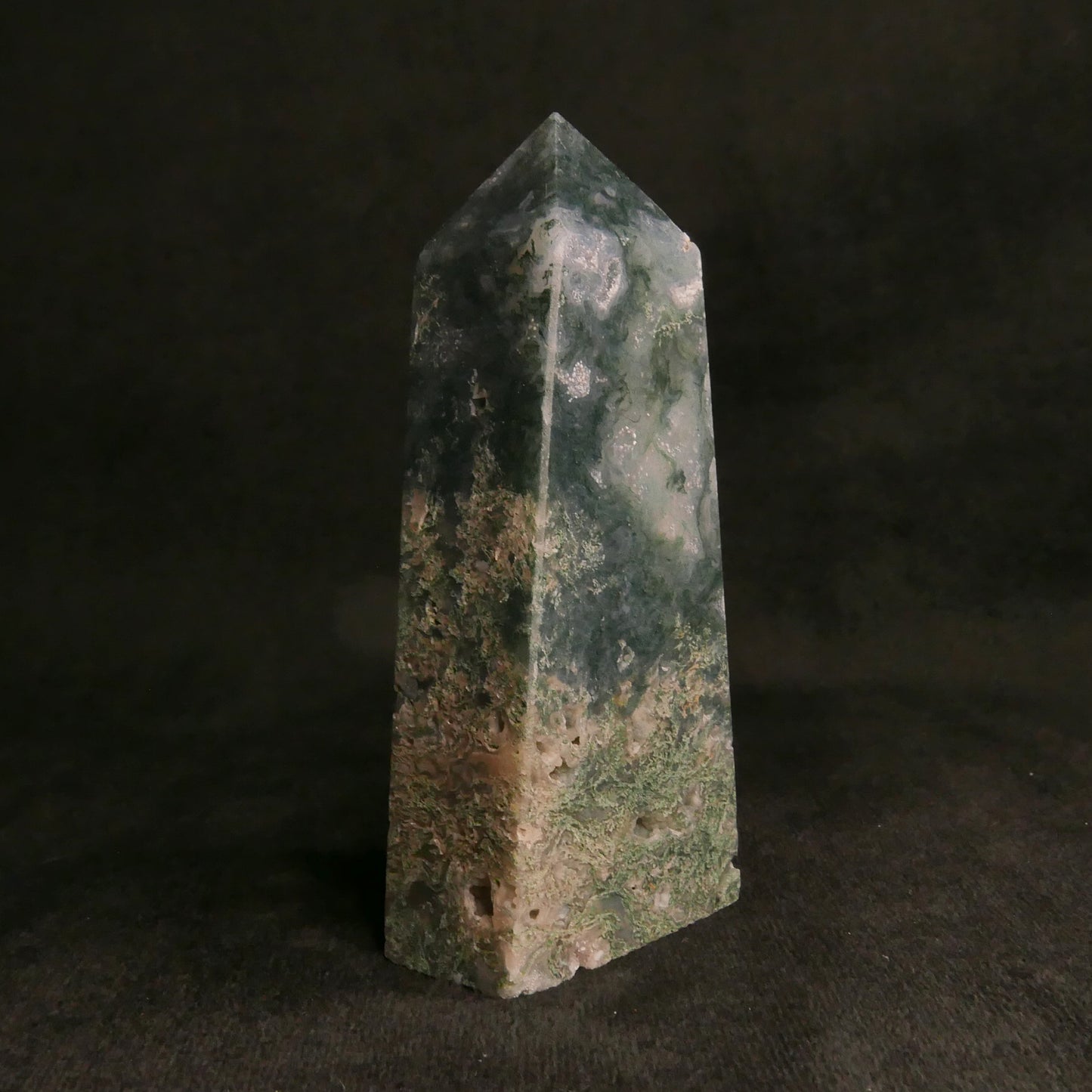 Moss Agate Tower | Snow Heart Crystals - Online Crystal Shop Canada