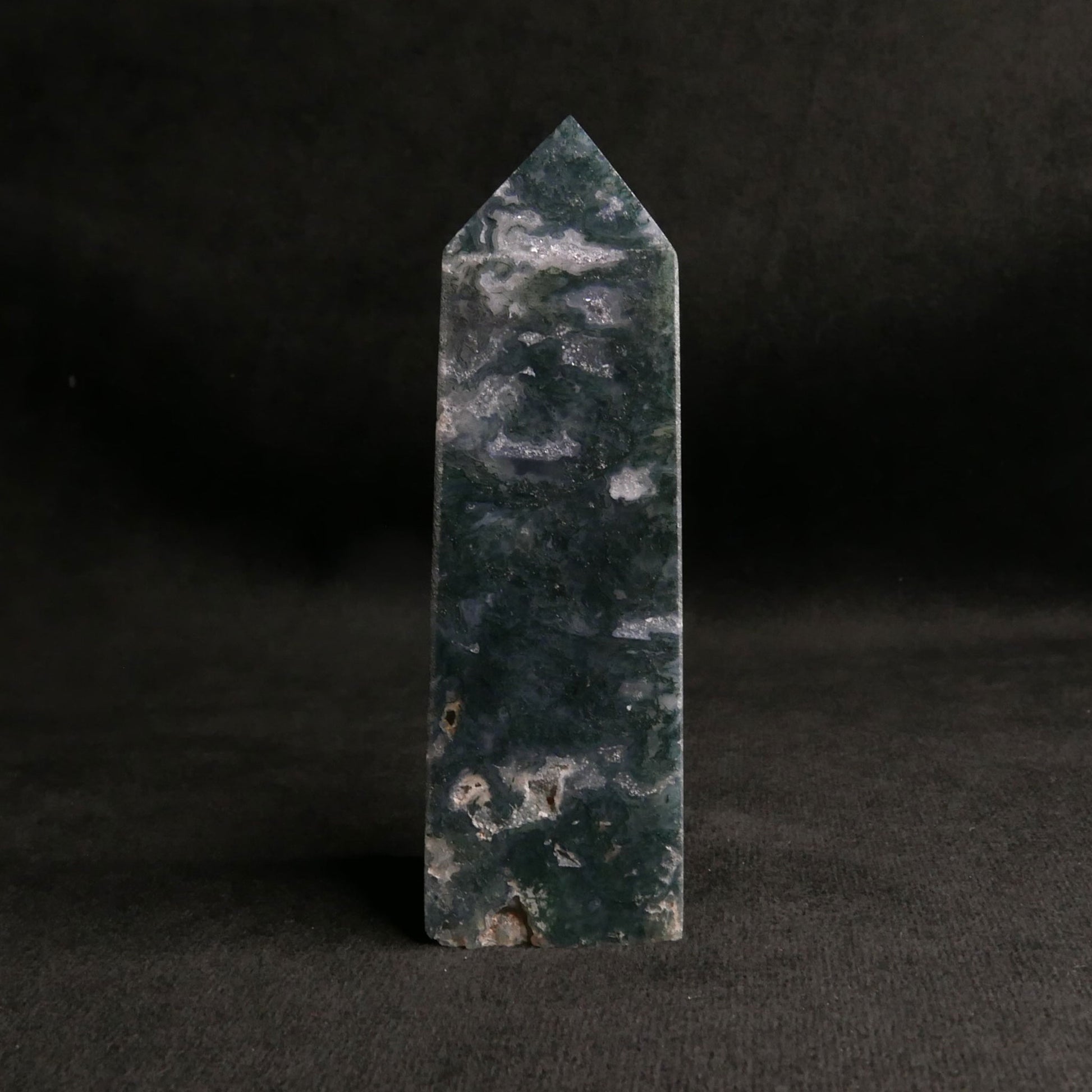 Moss Agate Tower | Snow Heart Crystals - Online Crystal Shop Canada