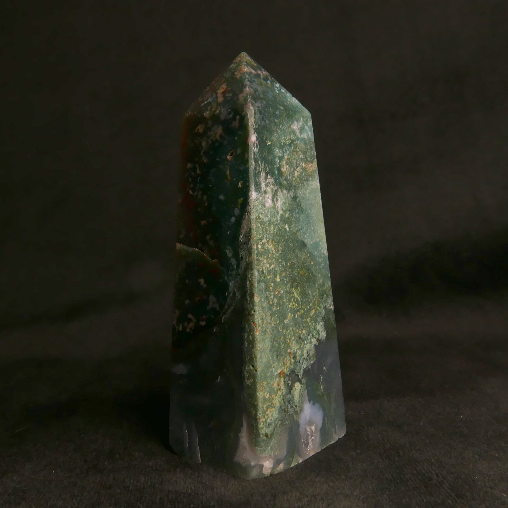 Moss Agate Tower | Snow Heart Crystals - Online Crystal Shop Canada