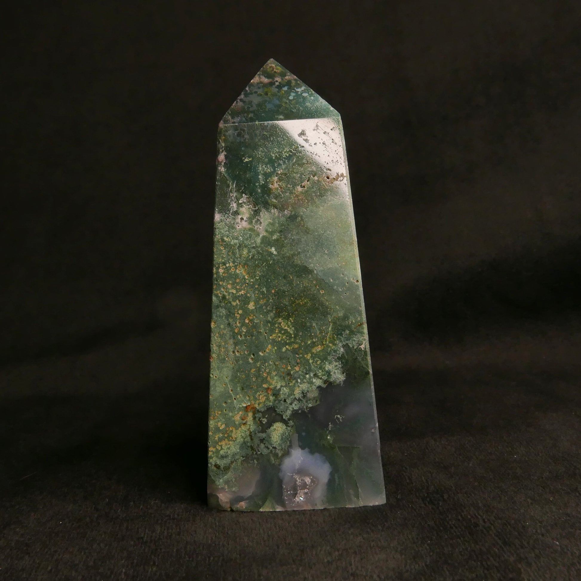 Moss Agate Tower | Snow Heart Crystals - Online Crystal Shop Canada