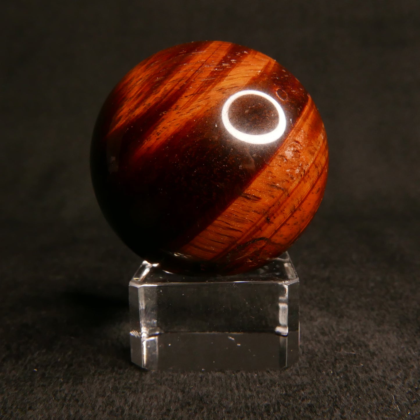 Red Tiger Eye Sphere with Glass Stand | Snow Heart Crystals - Online Crystal Shop Canada 