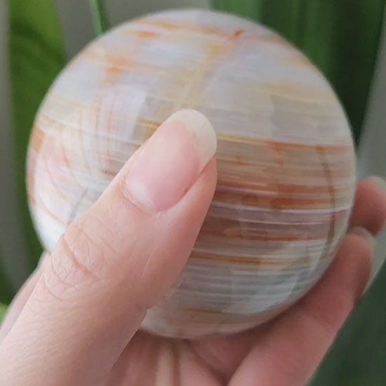 Carnelian Sphere with Stand | Snow Heart Crystals