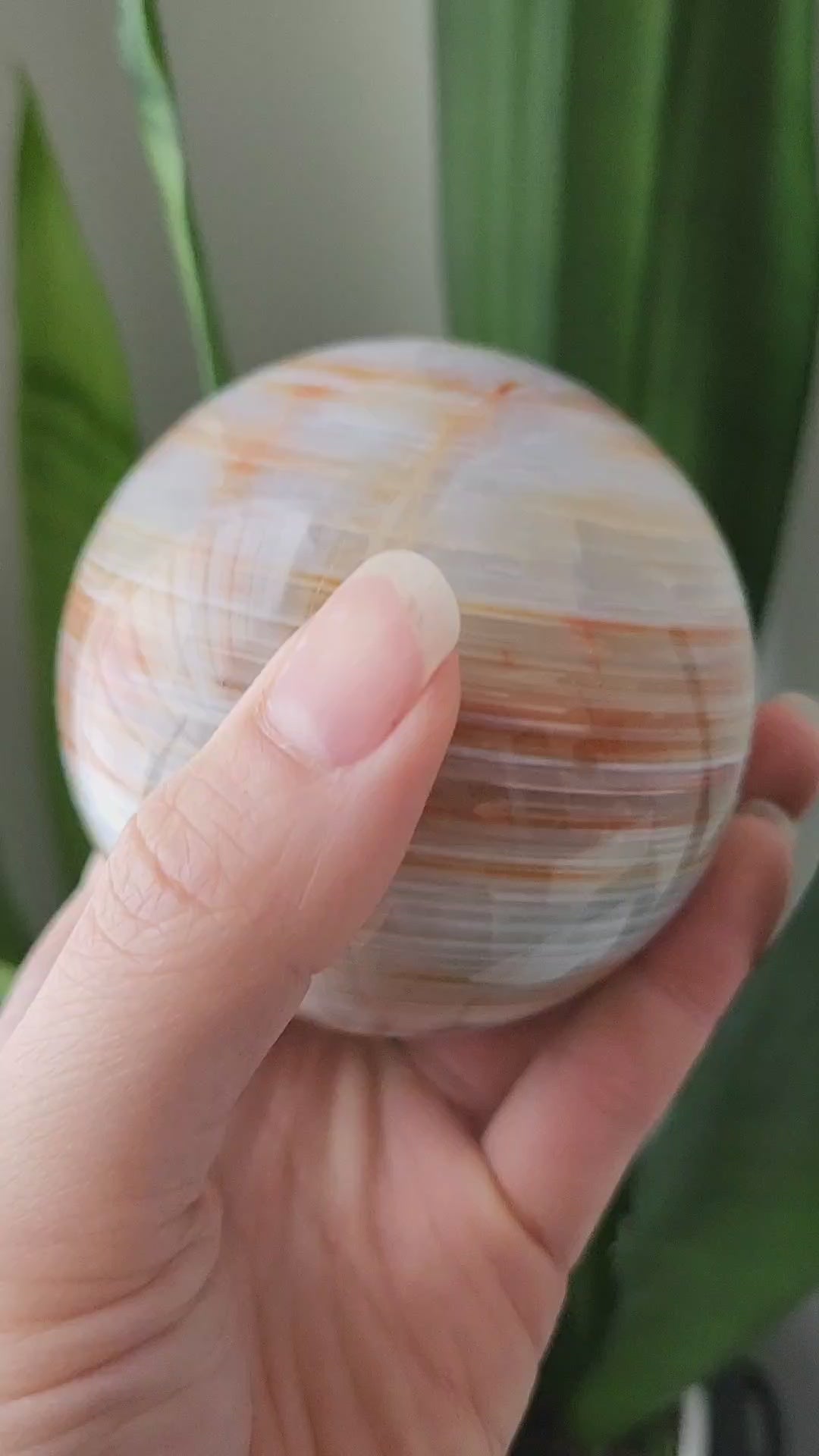 Carnelian Sphere with Stand | Snow Heart Crystals