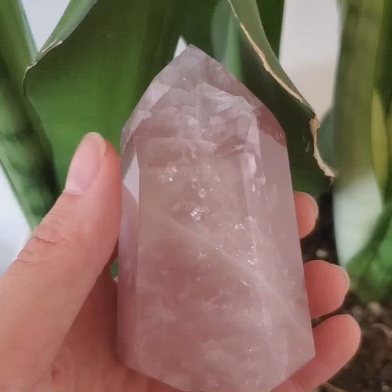 brazil rose quartz tower