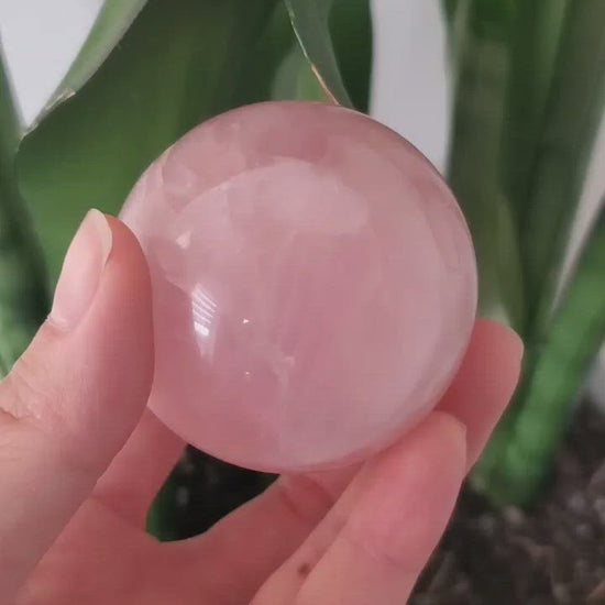 brazil rose quartz crystal sphere