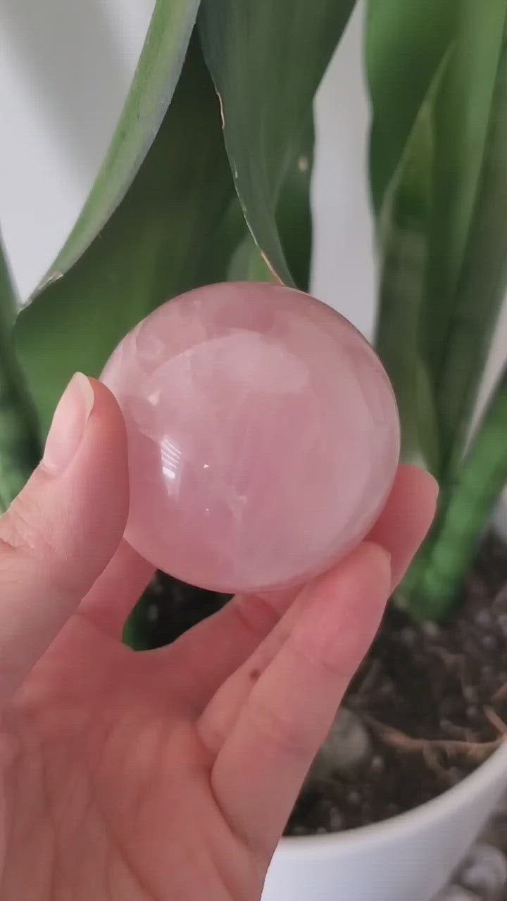 brazil rose quartz crystal sphere