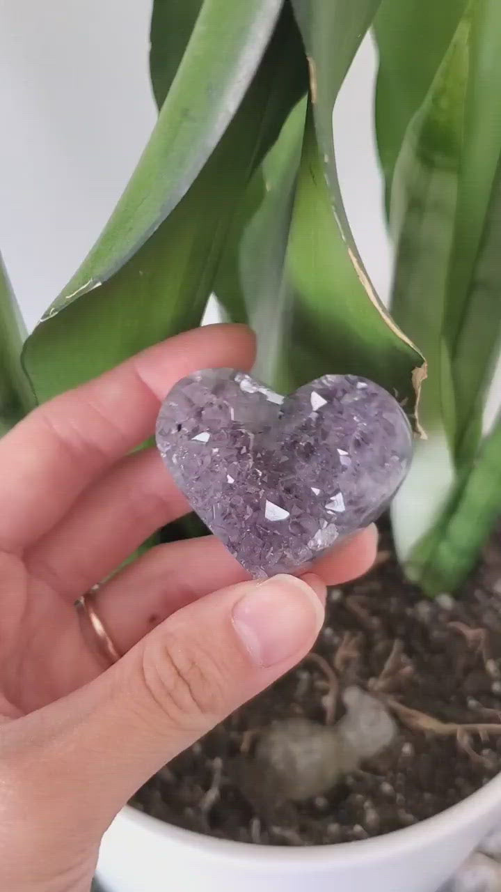 brazil pink amethyst heart carving purple amethyst heart carving
