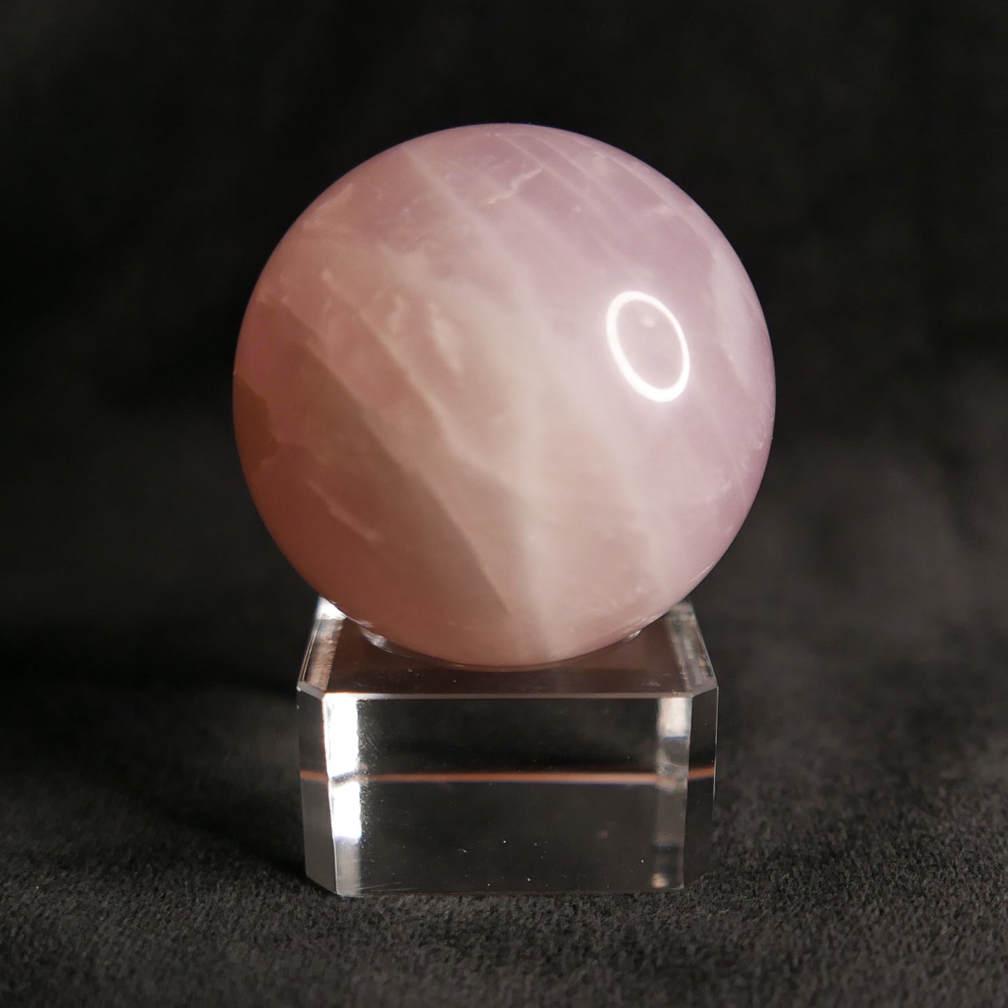 Rose Quartz Sphere with Glass Stand