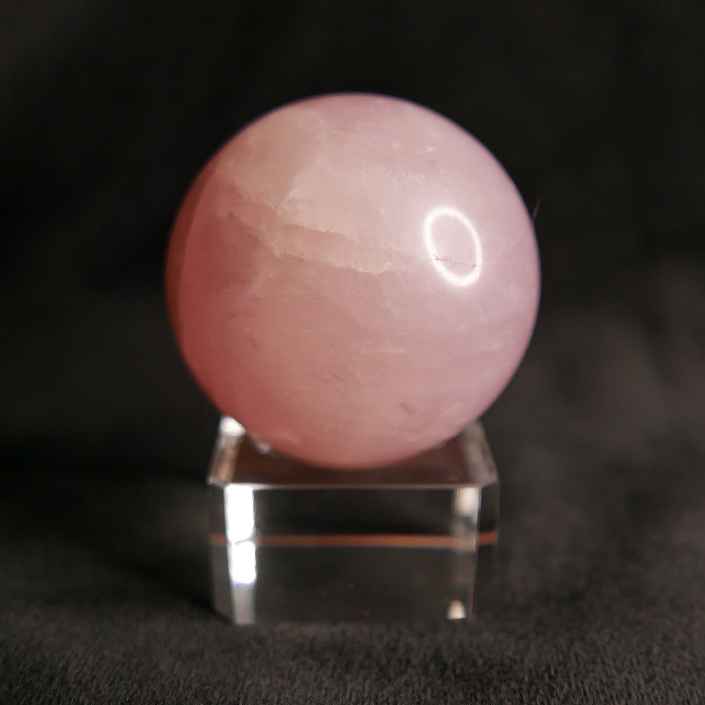 Rose Quartz Sphere with Glass Stand